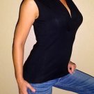Jillian Jones black casual professional womens knit shirt top | Small | S