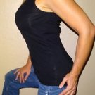 Banana Republic sexy black womens ruffle tuxedo style tank top shirt M
