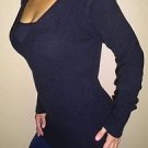 Old Navy cozy womens black fleece V-neck sweater shirt top  | S | Small