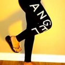 Victorias Secret VS VSX angel wings sport black sequin sexy  leggings pants XS