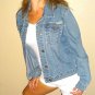 MAX Studio blue denim jean jacket women&acirc;��s moto coat  | M | Medium