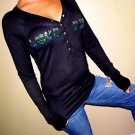 NWT Victoria’s Secret VS Love Pink sequin bling womens crew shirt top S | Small