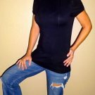 Old Navy womens black keyhole button classy shirt top blouse sexy small