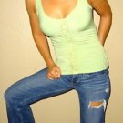 Express womens solid casual mint green lace spandex tank top tank shirt XS
