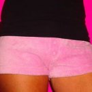 Simply Chic boutique pink fleece sexy womens boxer sleep lounge shorts Medium