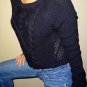 EXPRESS womens solid cotton blend coat neck sexy black sweater top Medium