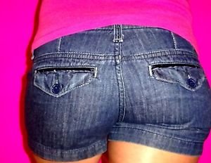 American Eagle Outfitters Editor Blue velvet flat solid blue denim shorts 2