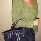 Anne Klein Gloss black leather hobo sexy professional purse tote bag
