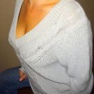Old Navy grey gray womens cable knit cotton sweater shirt dress | L | Large