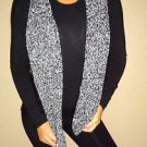 White black winter womens cozy crochet nordic cabin snow skilodge wrap scarf