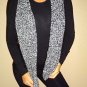 White black winter womens cozy crochet nordic cabin snow skilodge wrap scarf