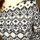 NWOT Old Navy crème black tribal Aztec sexy womens ski lodge sweater top Small