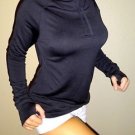 Old Navy fitness sport dri fit mini hood long sleeve shirt thumbholes yoga Small