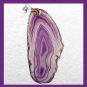 Sterling Silver Wrapped 93ct Light Purple Agate Slice Freeform Gemstone Pendant