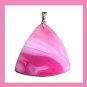 98.5ct Pink & Red Agate Triangle Shaped Gemstone Sterling Silver Pendant
