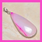 70ct Pink ROSE QUARTZ Teardrop Pear Cut Gemstone 925 Sterling Silver Pendant