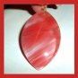 81.5ct Cherry Red QUARTZ Football Shaped Marquise Cut Gemstone 10k Yellow Gold Pendant