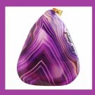 82ct Purple Lavender AGATE Triangle Shaped Gemstone 10k Yellow Gold Pendant