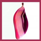88ct Burgundy AGATE Freeform Gemstone 10K Yellow Gold Pendant