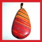 85ct Orange Red RAINBOW AGATE Teardrop Gemstone 10K Yellow Gold Pendant