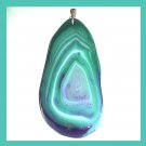 152ct Green & Purple AGATE Slice Freeform Gemstone 925 Sterling Silver Pendant