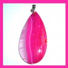 109ct Pink & Lilac QUARTZ & AGATE Teardrop Gemstone 925 Sterling Silver Pendant