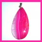 109ct Pink & Lilac QUARTZ & AGATE Teardrop Gemstone 925 Sterling Silver Pendant