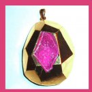 18K Yellow Gold Wrapped 236ct Sparkling Amethyst Geode Agate Gemstone Pendant