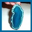157ct Blue AGATE Freeform Shaped Gemstone Sterling Silver Pendant