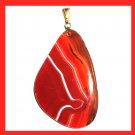 106ct Shades of Orange AGATE Freeform Shaped Gemstone 10k Yellow Gold Pendant
