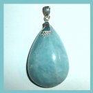 34ct Natural AQUAMARINE Gemstone Pear Cut 925 Solid Sterling Silver Pendant
