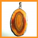 72ct Orange AGATE Oval Shaped Gemstone Sterling Silver Pendant