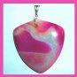 139ct Red Pink White Agate Upside-down Triangle Gemstone Sterling Silver Pendant