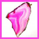18K Yellow Gold Wrapped 95.00ct Pink AGATE Slice Freeform Gemstone Pendant