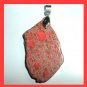 42.5ct Red OCEAN JASPER Freeform 18K White Gold Pendant