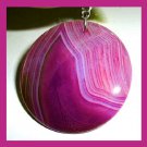 106ct Purple Violet AGATE Round Gemstone Sterling Silver Pendant