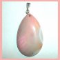 83ct Pink Agate Pear Teardrop Shaped Gemstone 925 Sterling Silver Pendant