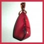 24.5ct Red MOOKAITE JASPER Shield Cut Gemstone 10k Yellow Gold Pendant