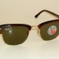 New RAY BAN Sunglasses CLUBMASTER Tortoise Frame RB 3016 990/58 Polarized Lenses