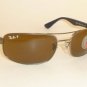 New RAY BAN Sunglasses Matte Gunmetal Frame RB 3445 029/57 Polarized Brown 61mm
