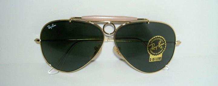 New RAY BAN Sunglasses AVIATOR SHOOTER Gold RB 3138 001 Glass G-15 ...