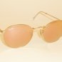 New RAY BAN Sunglasses ROUND METAL Matte Gold RB 3447 112/Z2 Pink Mirror Lenses