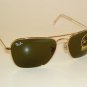 New RAY BAN Sunglasses Gold Frame CARAVAN RB 3136 001 G-15 Glass Lenses 58mm