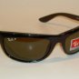 New RAY BAN Sunglasses BALORAMA Black Frame RB 4089 601/58 Glass POLARIZED Green
