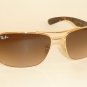 New RAY BAN Sunglasses Gold Frame RB 3522 001/13 Gradient Brown Lenses 61mm