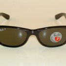 RAY BAN  New WAYFARER  Black Frame  RB 2132 901/58 Glass POLARIZED  52mm  Medium