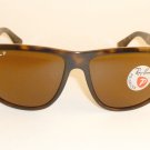 New RAY BAN Sunglasses Brown Frame  RB 4147 710/57  Glass POLARIZED Brown Lenses