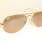 New RAY BAN Aviator Sunglasses Gold Frame RB 3025 001/3E Pink Mirror Lenses 62mm