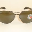New  RAY BAN  Sunglasses  Gunmetal Frame  RB 3509 004/9A  Polarized Lenses  63mm