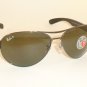 New  RAY BAN  Sunglasses  Gunmetal Frame  RB 3509 004/9A  Polarized Lenses  63mm